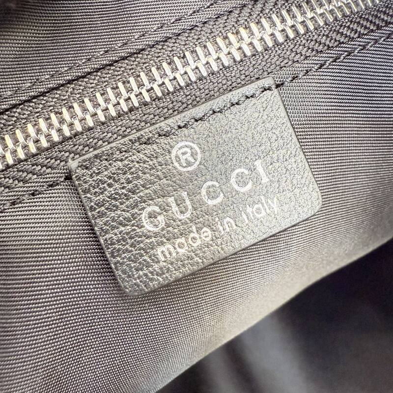 Gucci Gray GG monogram canvas with black leather work — AAA Quality Replica