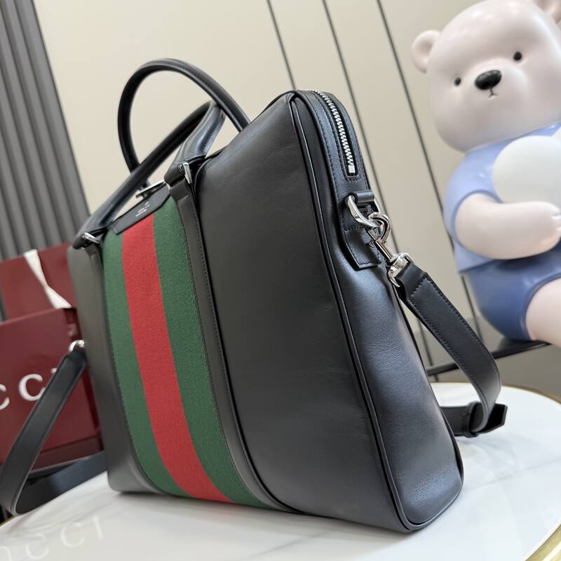 Gucci Black leather with green and red Web stripe work — Top Quality Replica