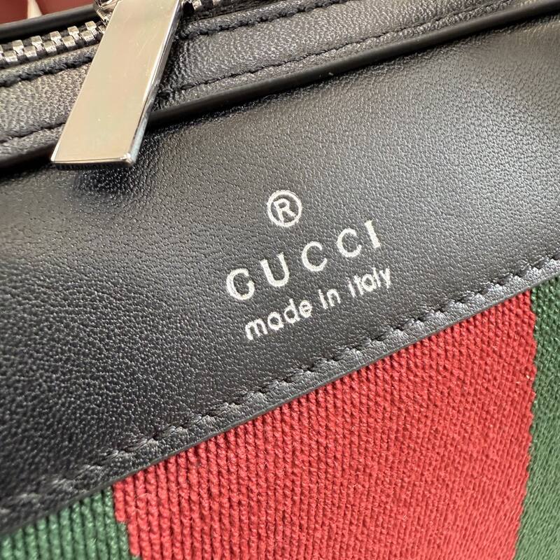 Gucci Black leather with green and red Web stripe work — Top Quality Replica