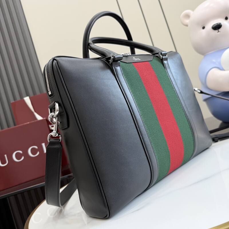 Gucci Black leather with green and red Web stripe work — Top Quality Replica