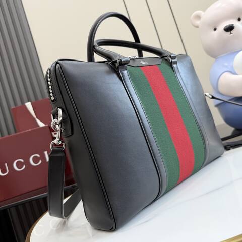 Gucci Black leather with green and red Web stripe work Top Quality Replica