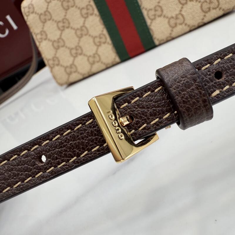 Gucci Beige GG Supreme canvas with green-red-green stripe crossbody — 1:1 Replica