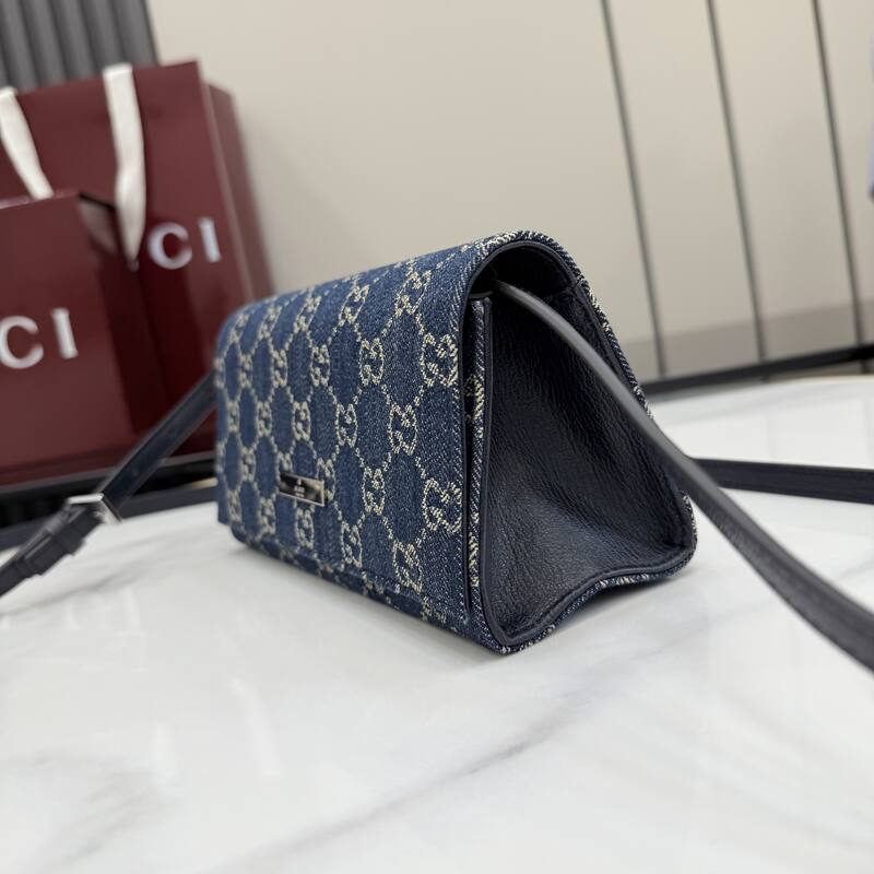Gucci GG shoulder bag Blue GG denim crossbody — 1:1 Replica