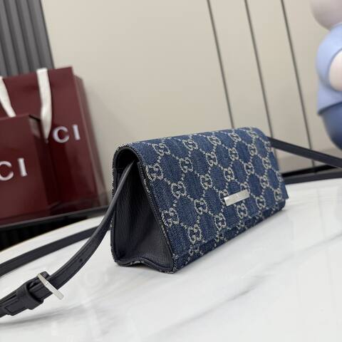 Gucci GG shoulder bag Blue GG denim crossbody 1 1 Replica