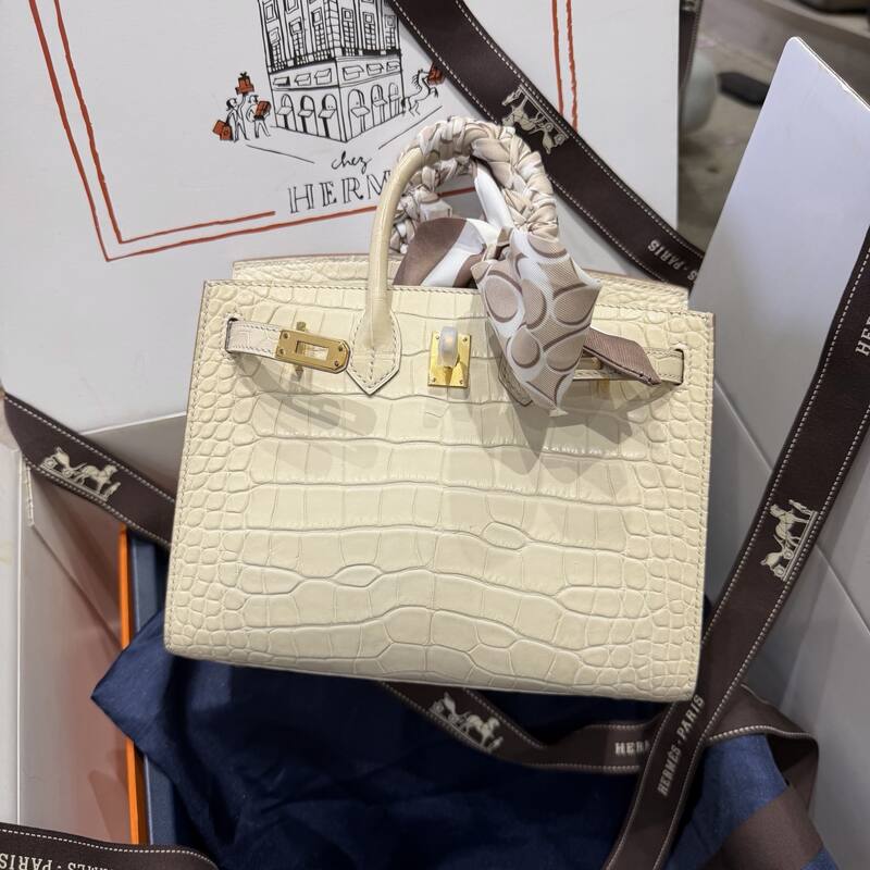 Hermes Birkin 20 Black Gray 20 top handle — Premium Replica
