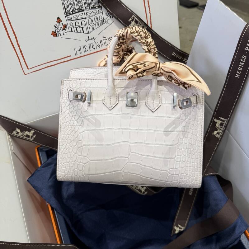 Hermes Birkin 20 Black Gray 20 top handle — Premium Replica