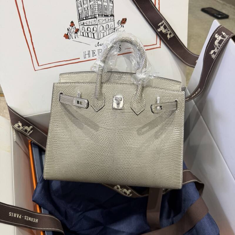 Hermes Birkin 20 Black Gray 20 top handle — Premium Replica