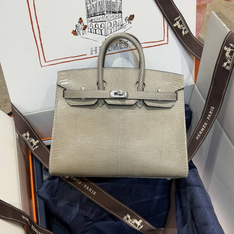 Hermes Birkin 20 Black Gray 20 top handle — Premium Replica