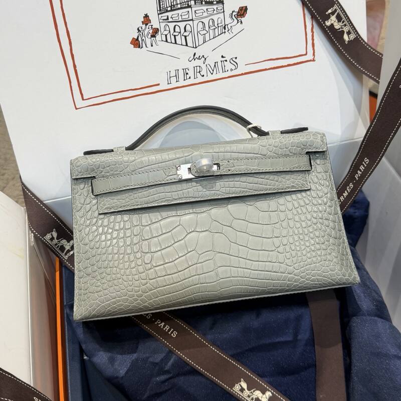 Hermes Kelly Danse Black lizard crossbody — Premium Replica