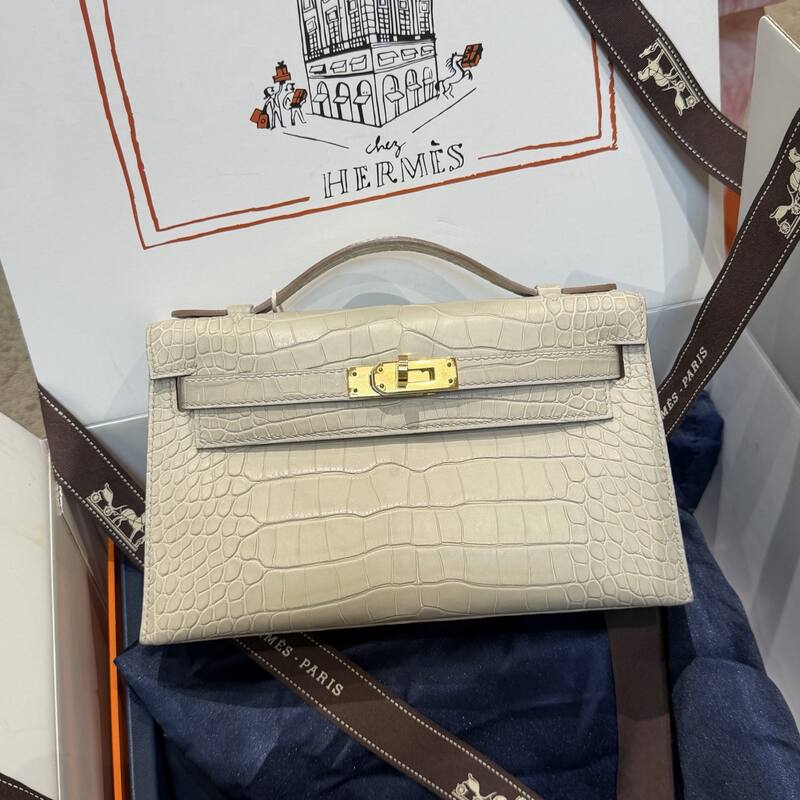 Hermes Kelly Danse Black lizard crossbody — Premium Replica