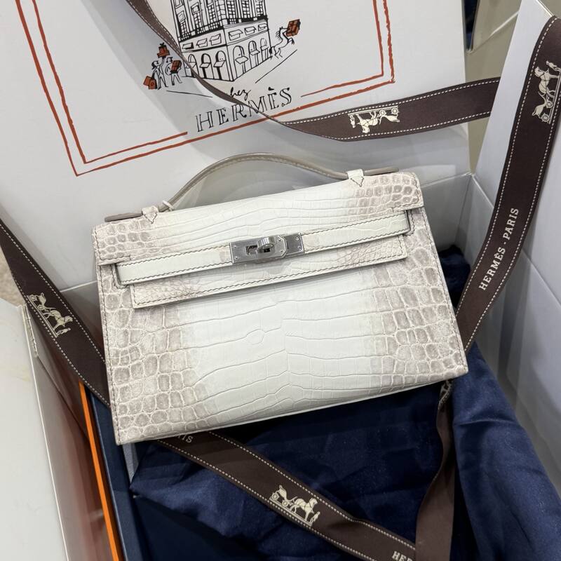 Hermes Kelly Danse Black lizard crossbody — Premium Replica