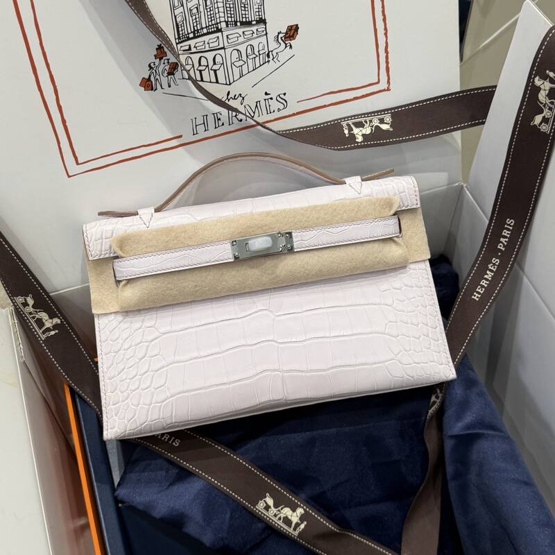 Hermes Kelly Danse Black lizard crossbody — Premium Replica
