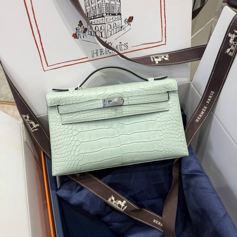 Hermes Kelly Danse Black lizard crossbody — Premium Replica