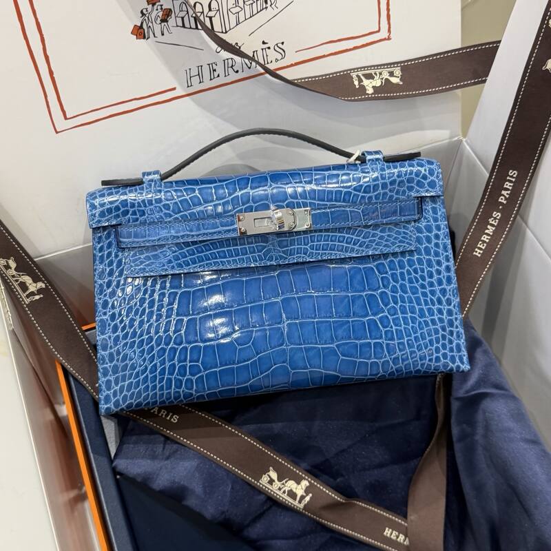 Hermes Kelly Danse Black lizard crossbody — Premium Replica