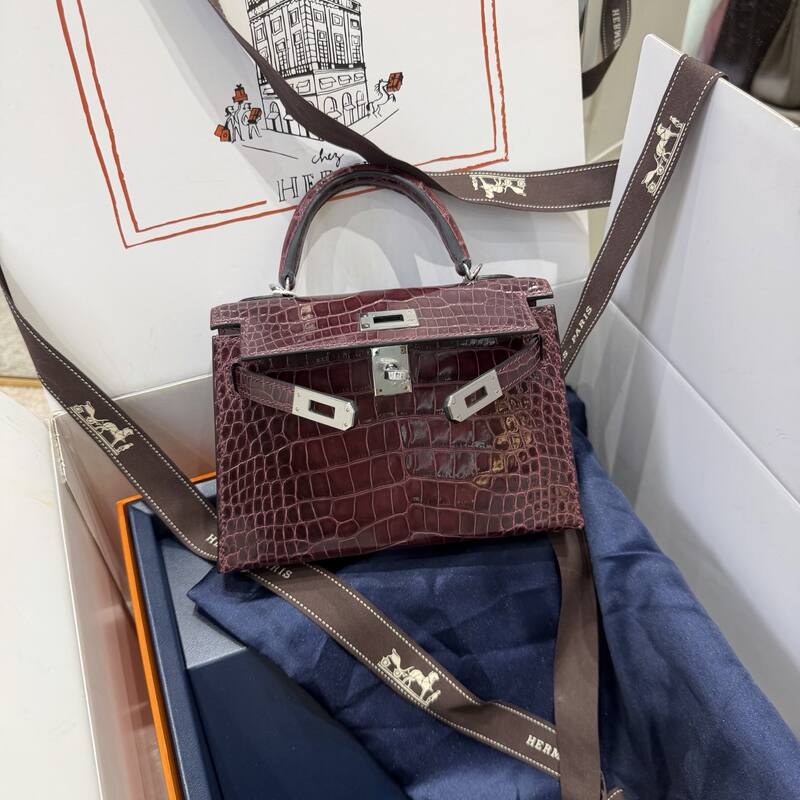 Hermes Kelly 19 Pink lizard top handle — Premium Replica