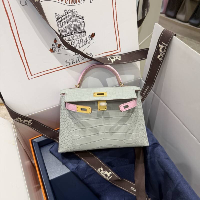 Hermes Kelly 19 Pink lizard top handle — Premium Replica