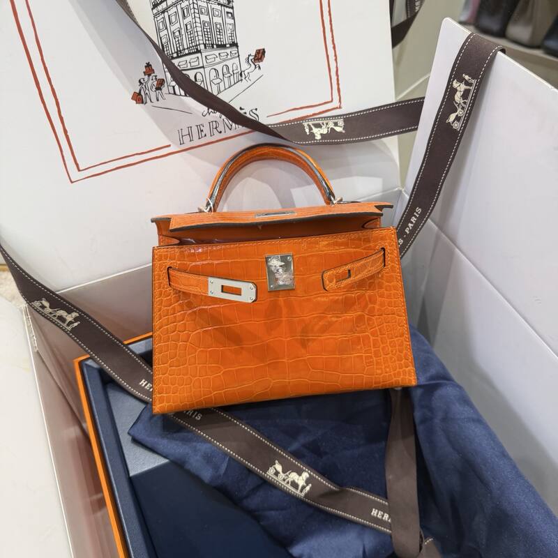Hermes Kelly 19 Pink lizard top handle — Premium Replica