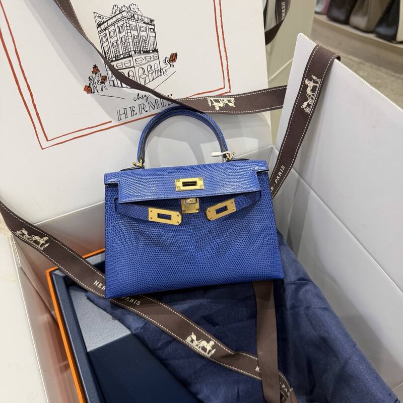 Hermes Kelly 19 Pink lizard top handle — Premium Replica