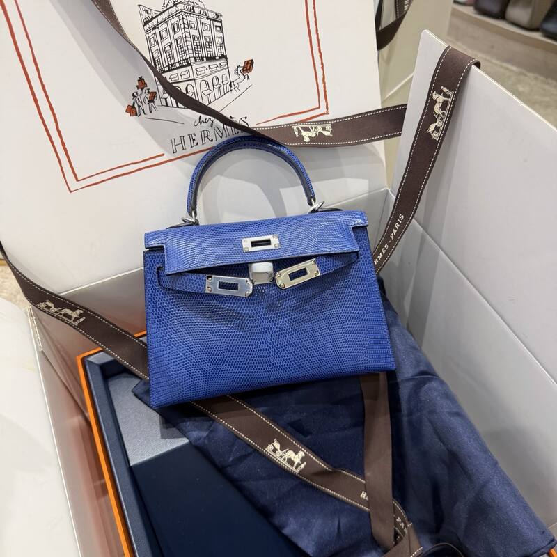Hermes Kelly 19 Pink lizard top handle — Premium Replica