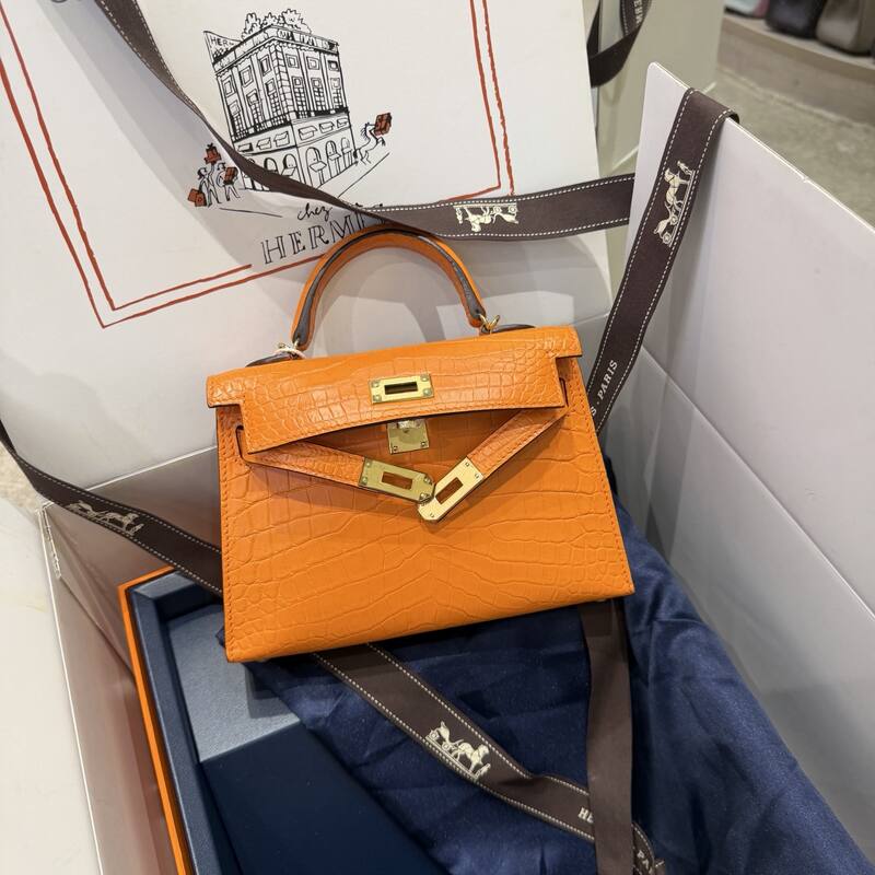Hermes Kelly 19 Pink lizard top handle — Premium Replica