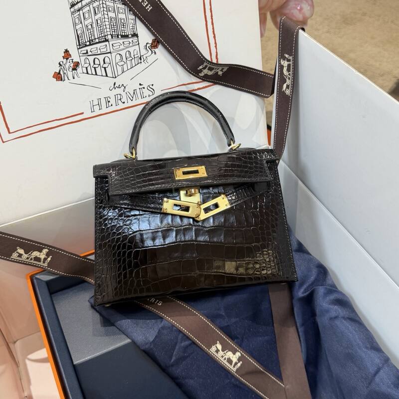 Hermes Kelly 19 Pink lizard top handle — Premium Replica