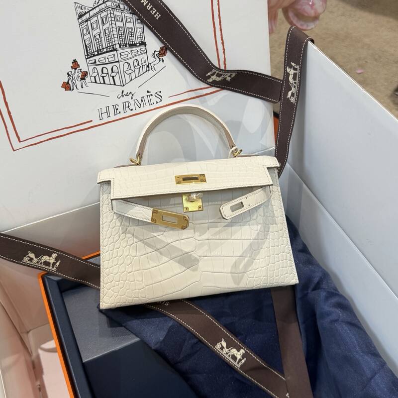 Hermes Kelly 19 Pink lizard top handle — Premium Replica