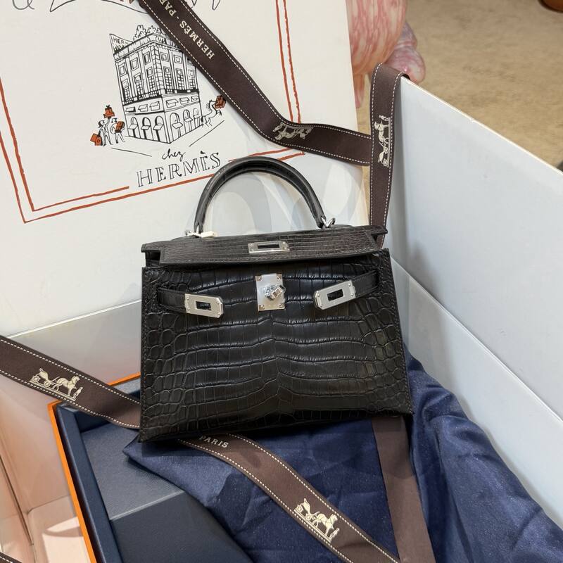 Hermes Kelly 19 Pink lizard top handle — Premium Replica