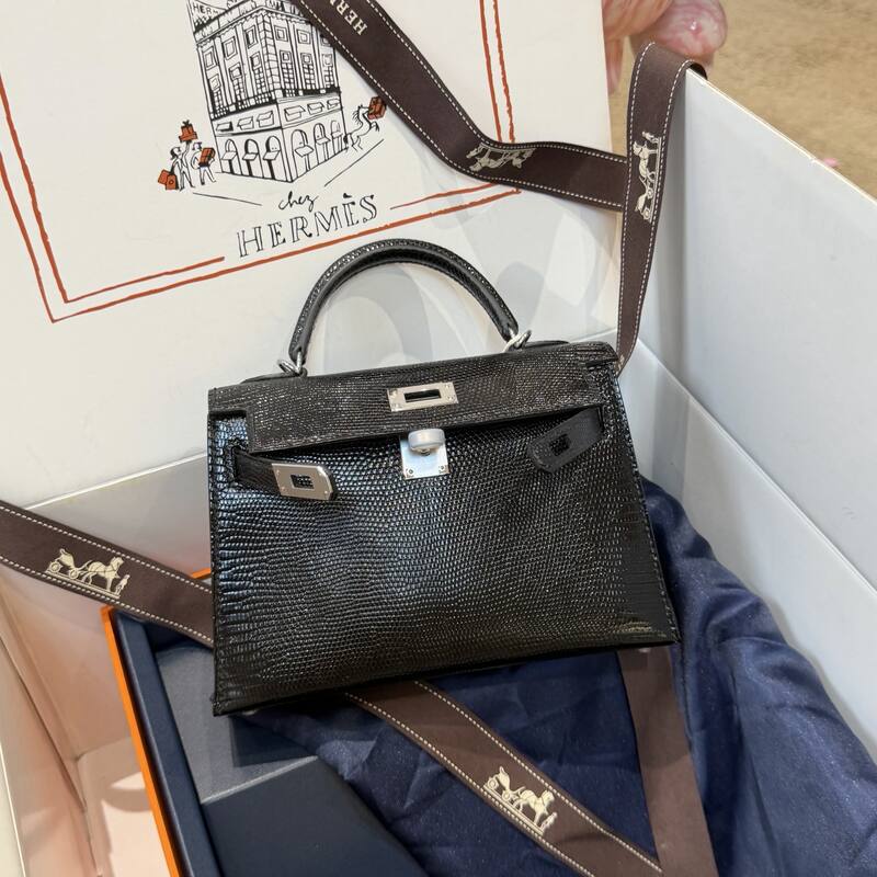 Hermes Kelly 19 Pink lizard top handle — Premium Replica