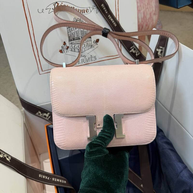 Hermes Constance 19 Pink lizard shoulder — AAA Quality Replica