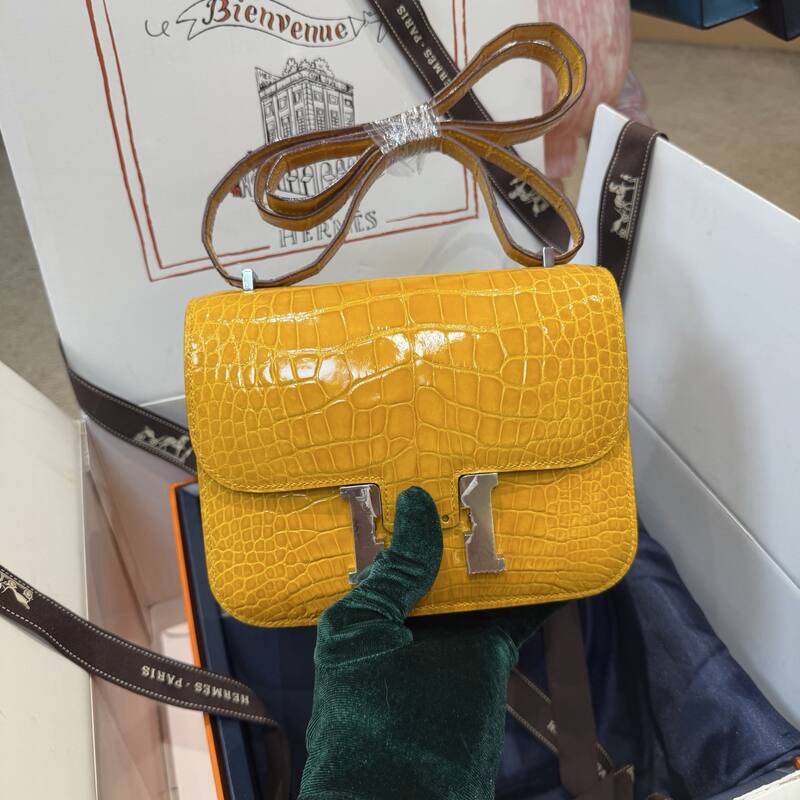 Hermes Constance 19 Pink lizard shoulder — AAA Quality Replica