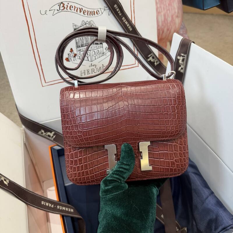 Hermes Constance 19 Pink lizard shoulder — AAA Quality Replica
