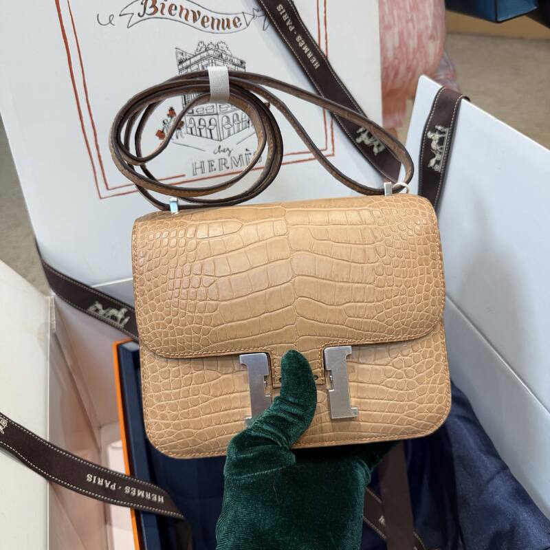 Hermes Constance 19 Pink lizard shoulder — AAA Quality Replica