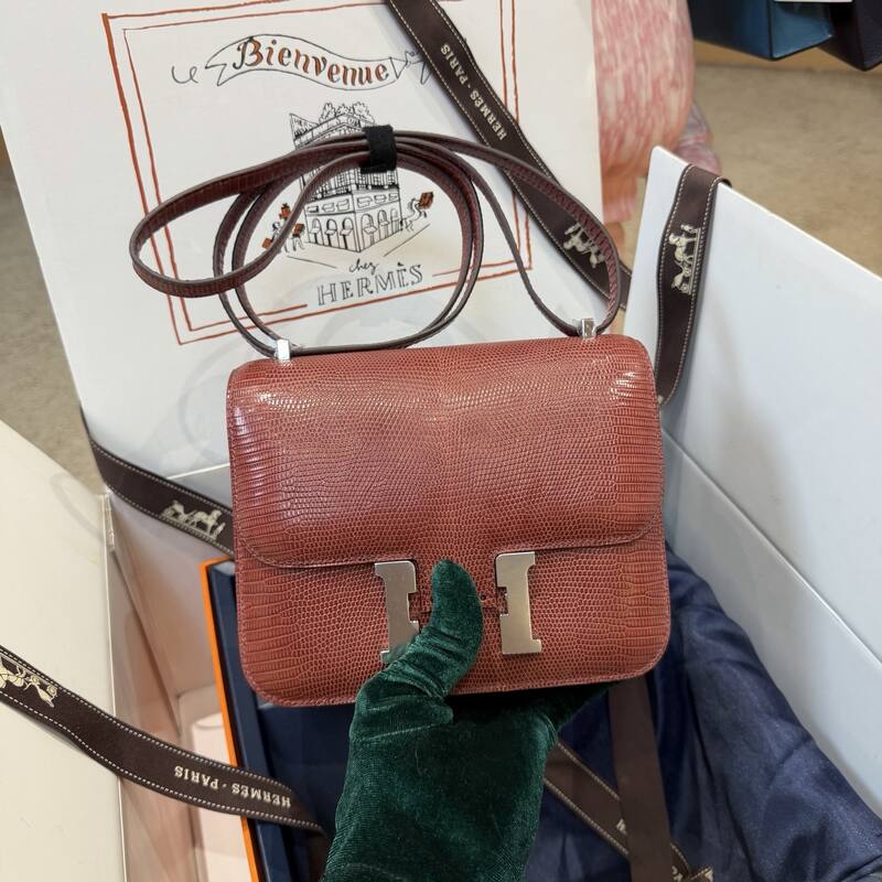 Hermes Constance 19 Pink lizard shoulder — AAA Quality Replica