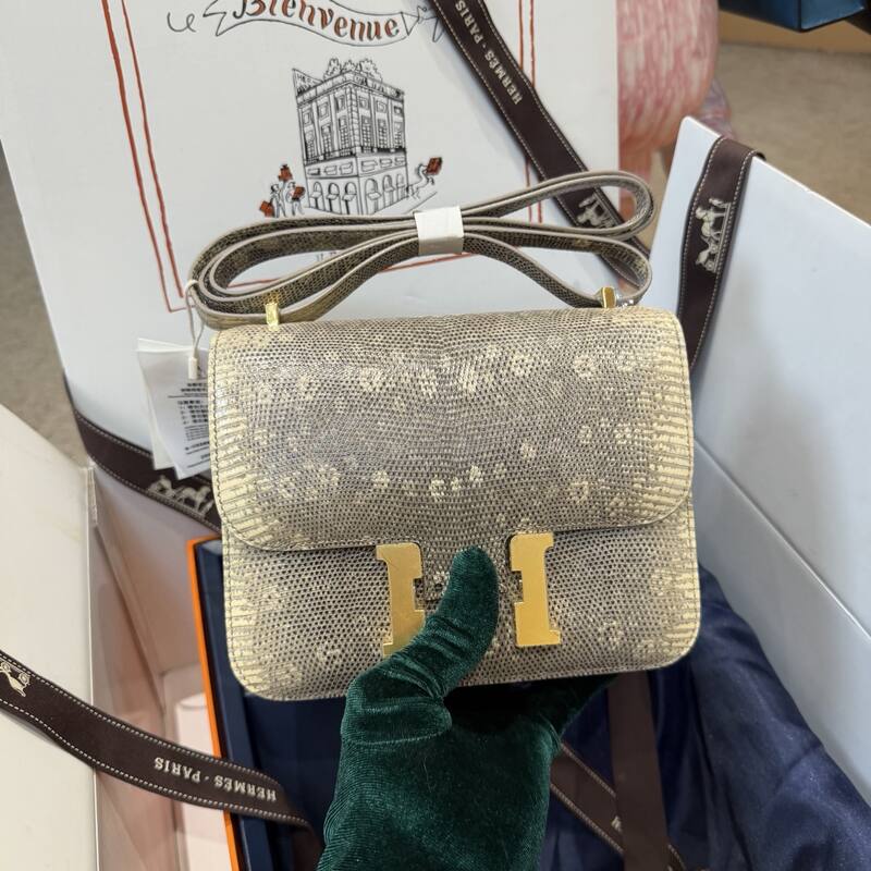 Hermes Constance 19 Pink lizard shoulder — AAA Quality Replica