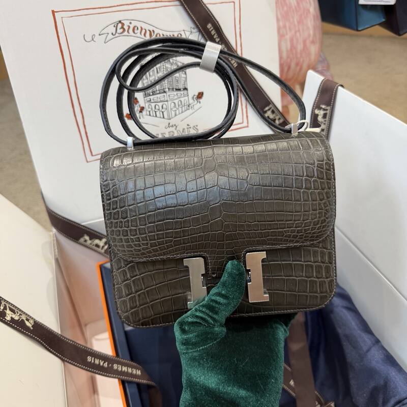 Hermes Constance 19 Pink lizard shoulder — AAA Quality Replica