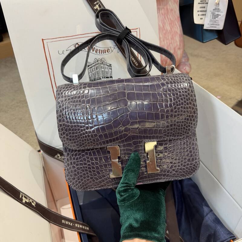Hermes Dark Brown Crocodile crossbody — 1:1 Replica