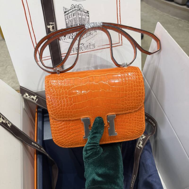 Hermes Constance 19 Pink lizard shoulder — AAA Quality Replica