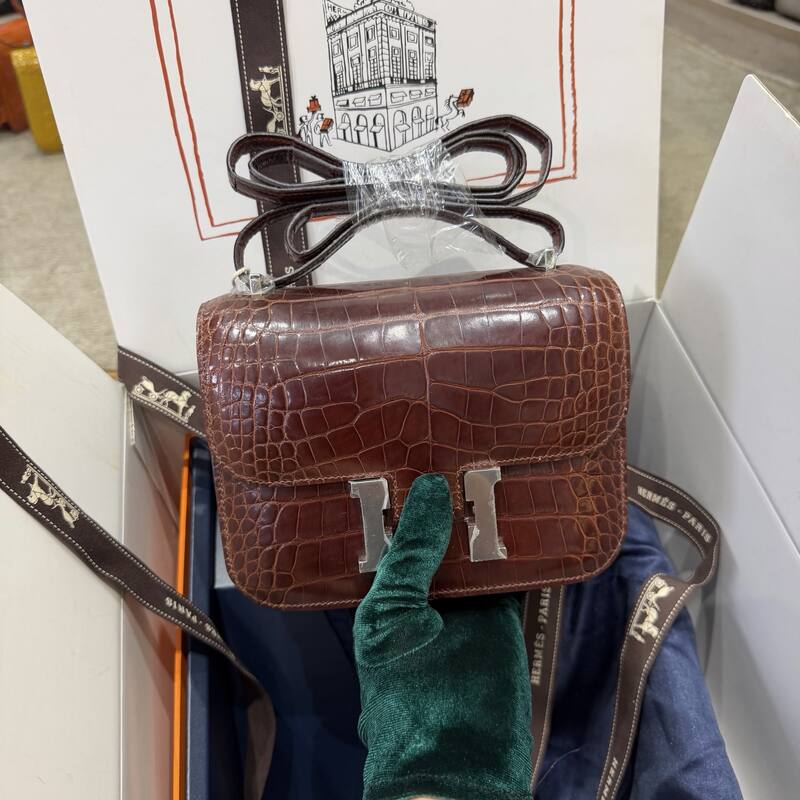 Hermes Constance 19 Pink lizard shoulder — AAA Quality Replica