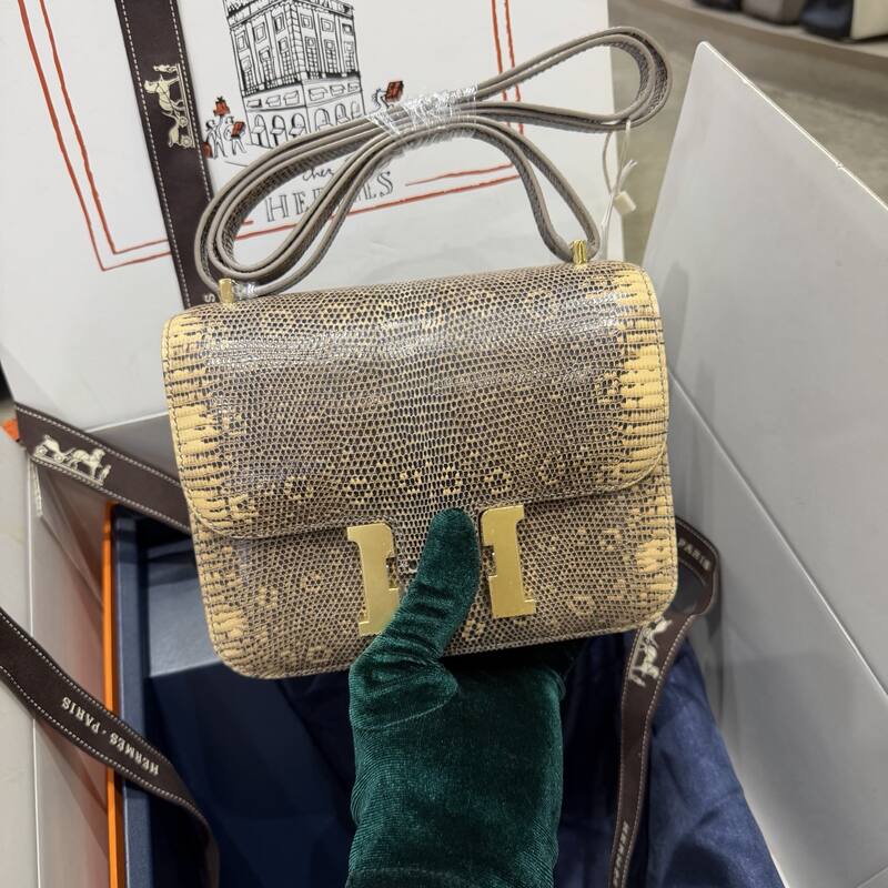 Hermes Constance 19 Pink lizard shoulder — AAA Quality Replica