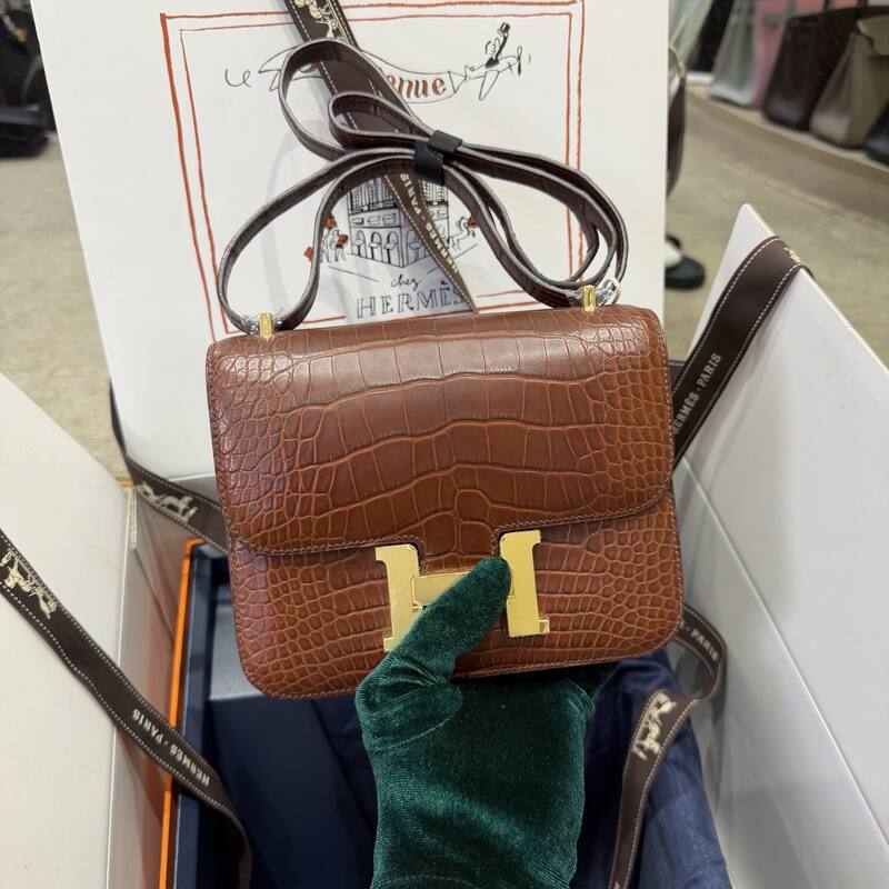 Hermes Constance 19 Pink lizard shoulder — AAA Quality Replica