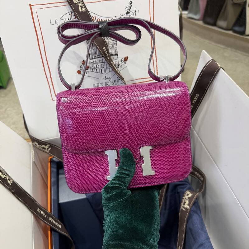 Hermes Constance 19 Pink lizard shoulder — AAA Quality Replica