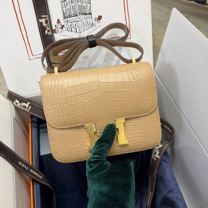 Hermes Constance 19 Pink lizard shoulder — AAA Quality Replica