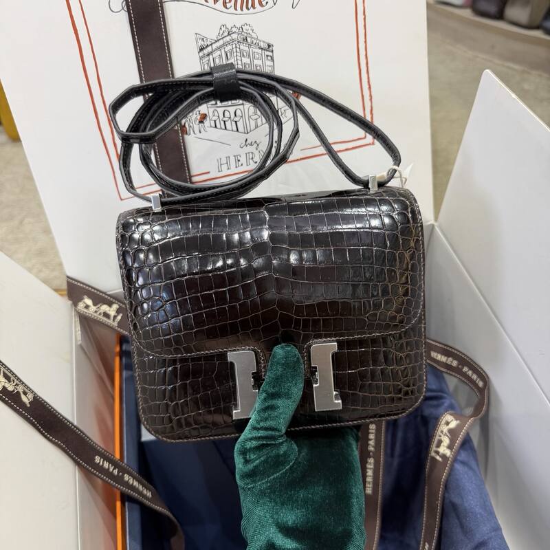Hermes Constance 19 Pink lizard shoulder — AAA Quality Replica