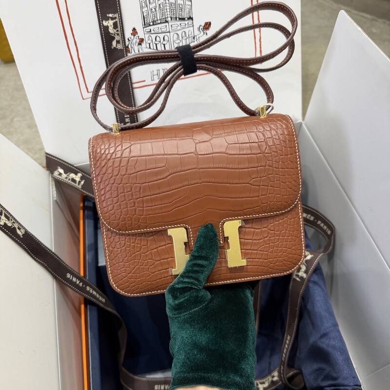 Hermes Constance 19 Pink lizard shoulder — AAA Quality Replica