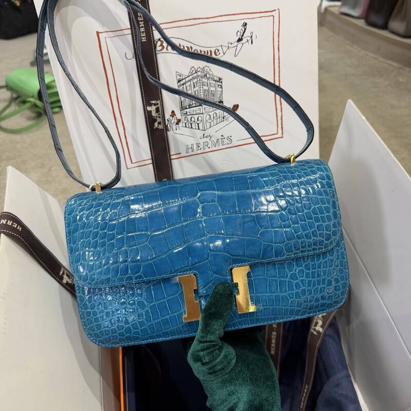 Hermes Constance Black lizard croc embossed shoulder — Top Quality Replica