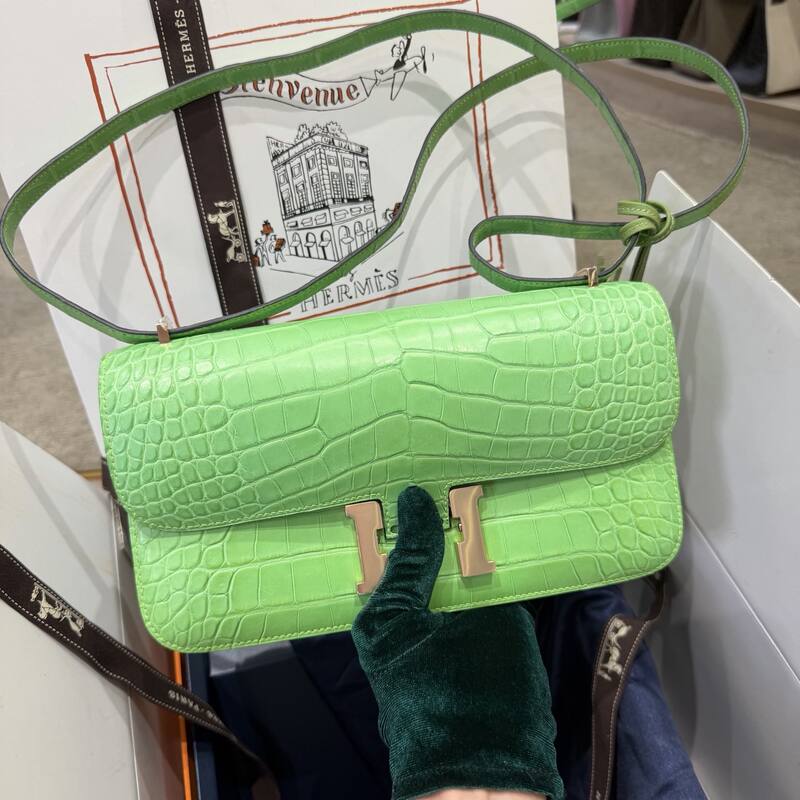 Hermes Constance Black lizard croc embossed shoulder — Top Quality Replica