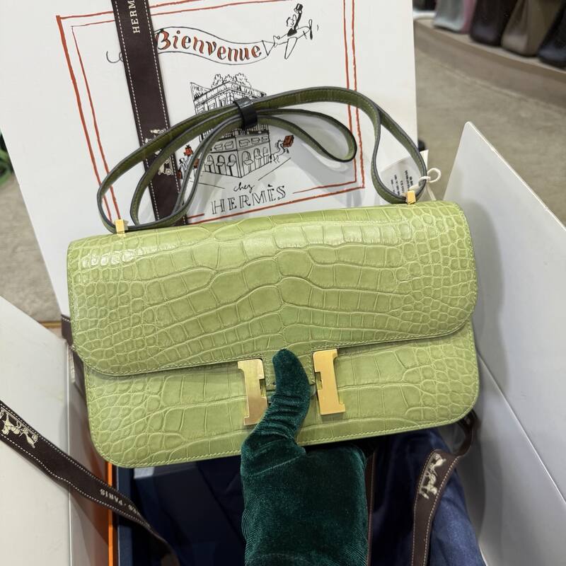 Hermes Constance Black lizard croc embossed shoulder — Top Quality Replica