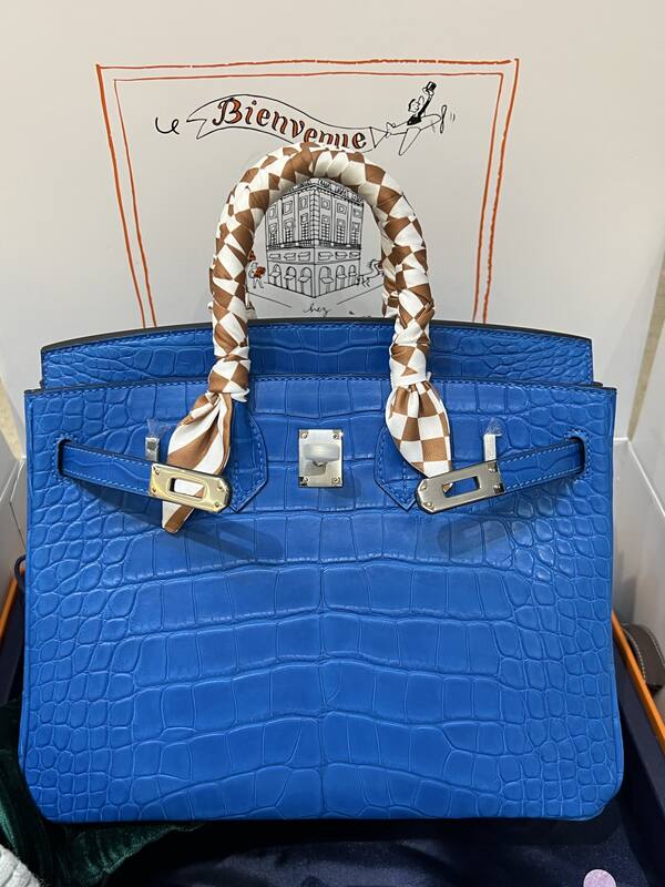 Hermes Birkin 25 Blue crocodile 25 handbag — 1:1 Replica