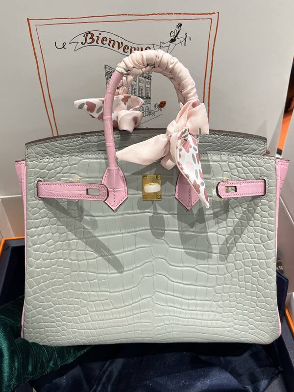 Hermes Birkin 25 Blue crocodile 25 handbag — 1:1 Replica
