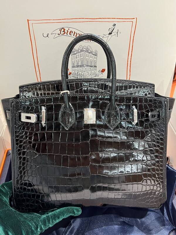 Hermes Birkin 25 Blue crocodile 25 handbag — 1:1 Replica